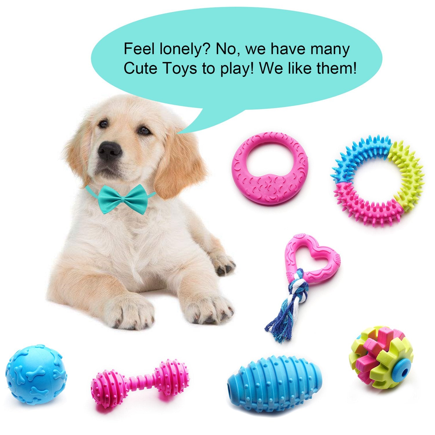 SZKOKUHO dental-friendly puppy-toys help clean teeth and encourage active chewing