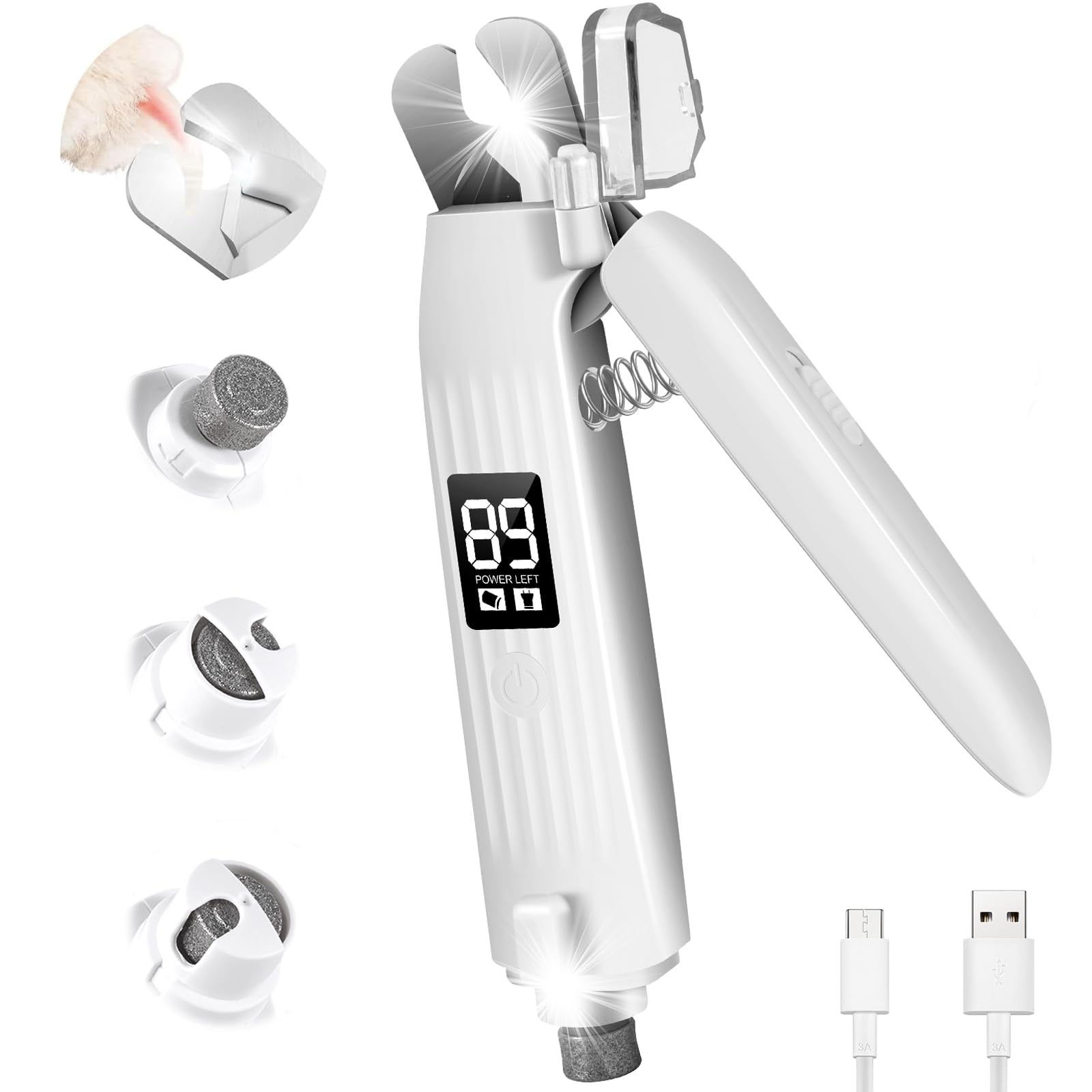 SZMDLX dog nail clippers with light front view for precise trimming in any light