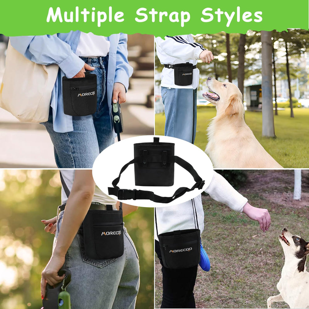 Multi-function pouch stores kibble, toys, and essentials during outdoor drills.