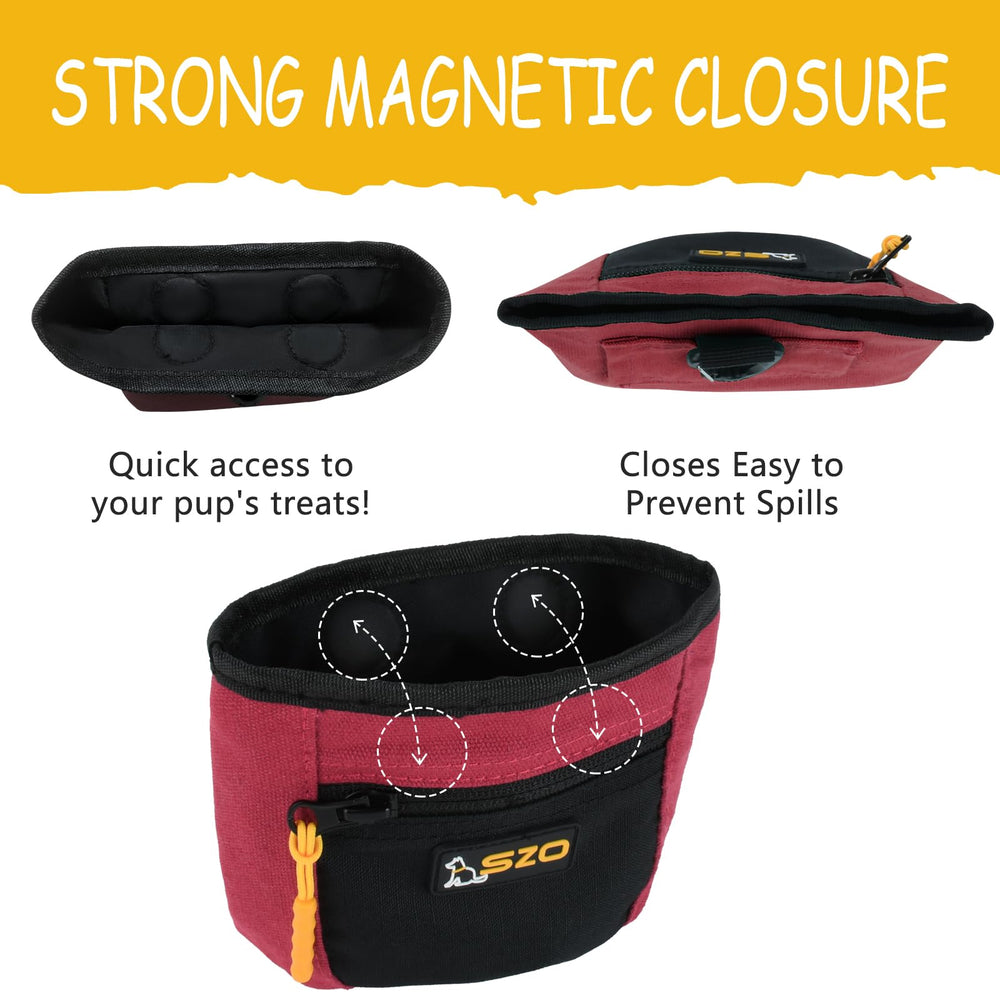 SZO dog treat pouch with waist belt clip for hands-free training sessions