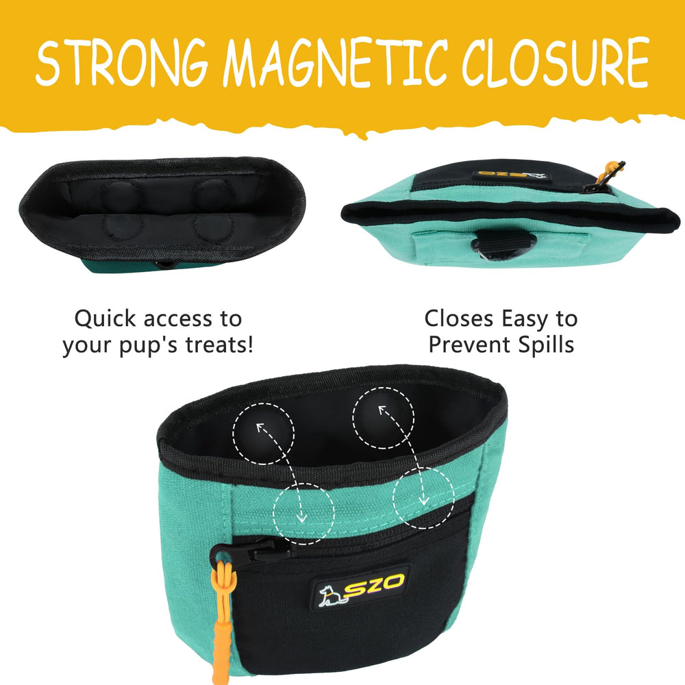 SZO Dog Treat Pouch worn with Waist Belt Clip for hands-free training