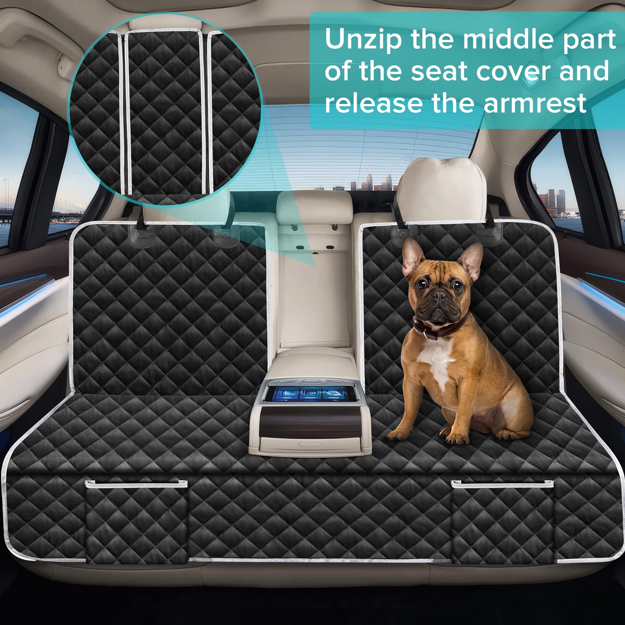 Szyuchen foldable dog seat cover for compact storage in the car.