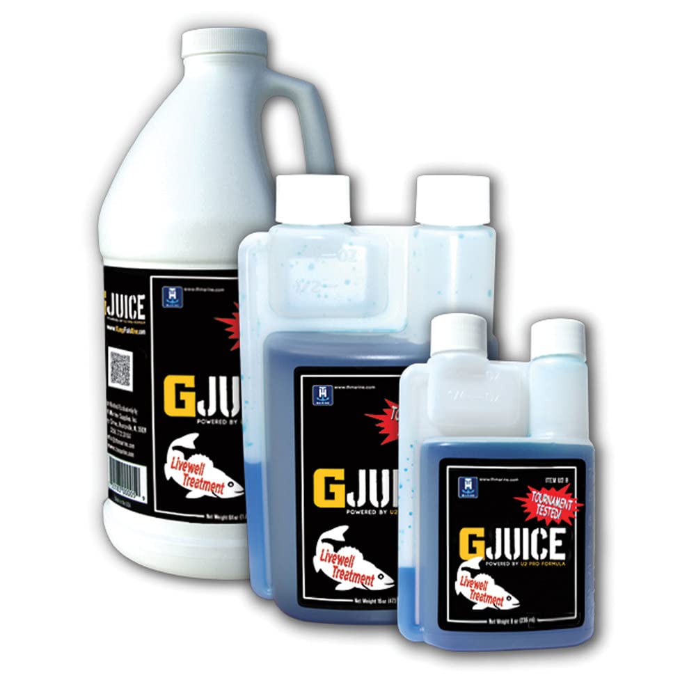 T-H Marine G-Juice Livewell bottle pour neutralizes chlorine for safer fish transport