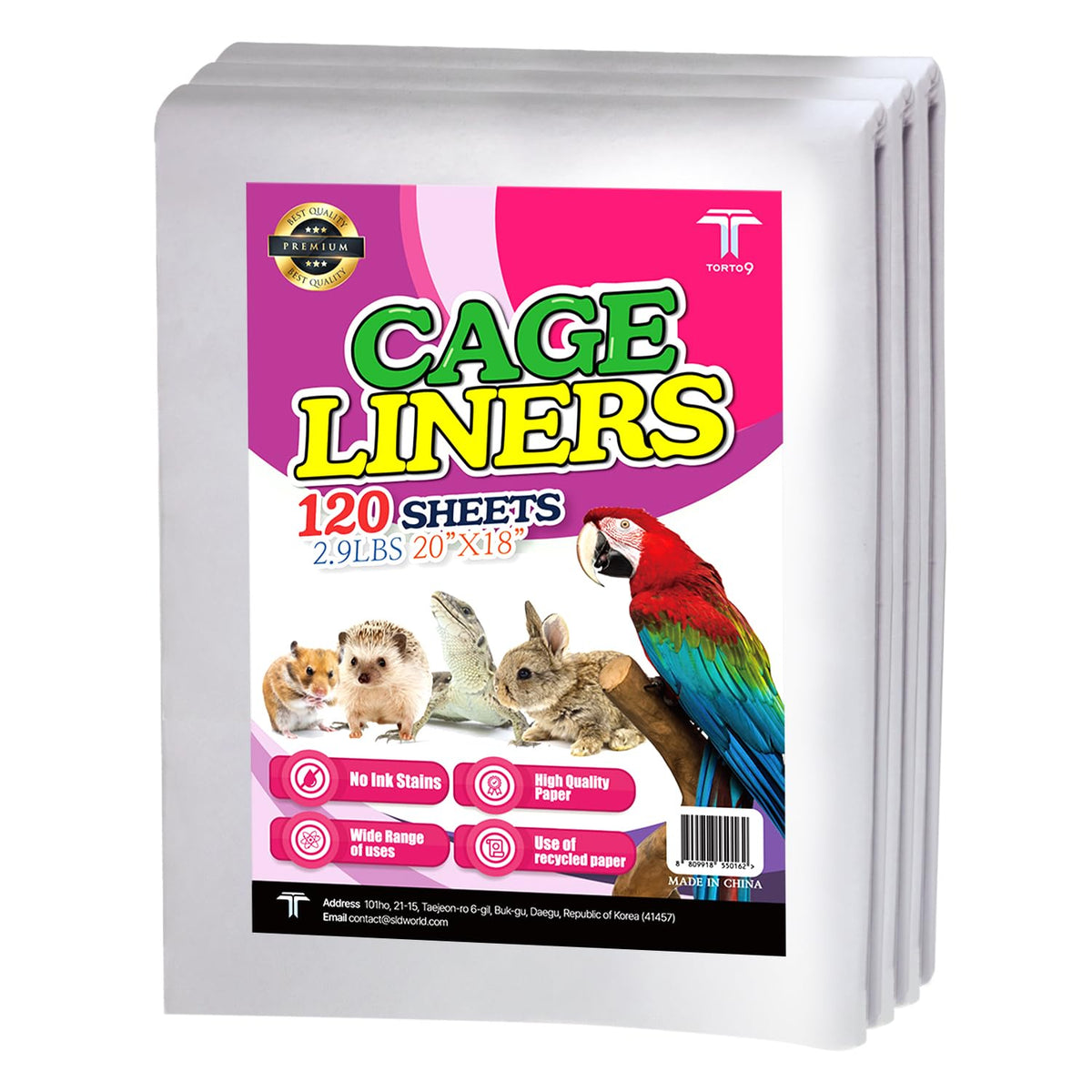 T TORTO9 Bird Cage Liner 20x18 sheets for versatile cage coverage.