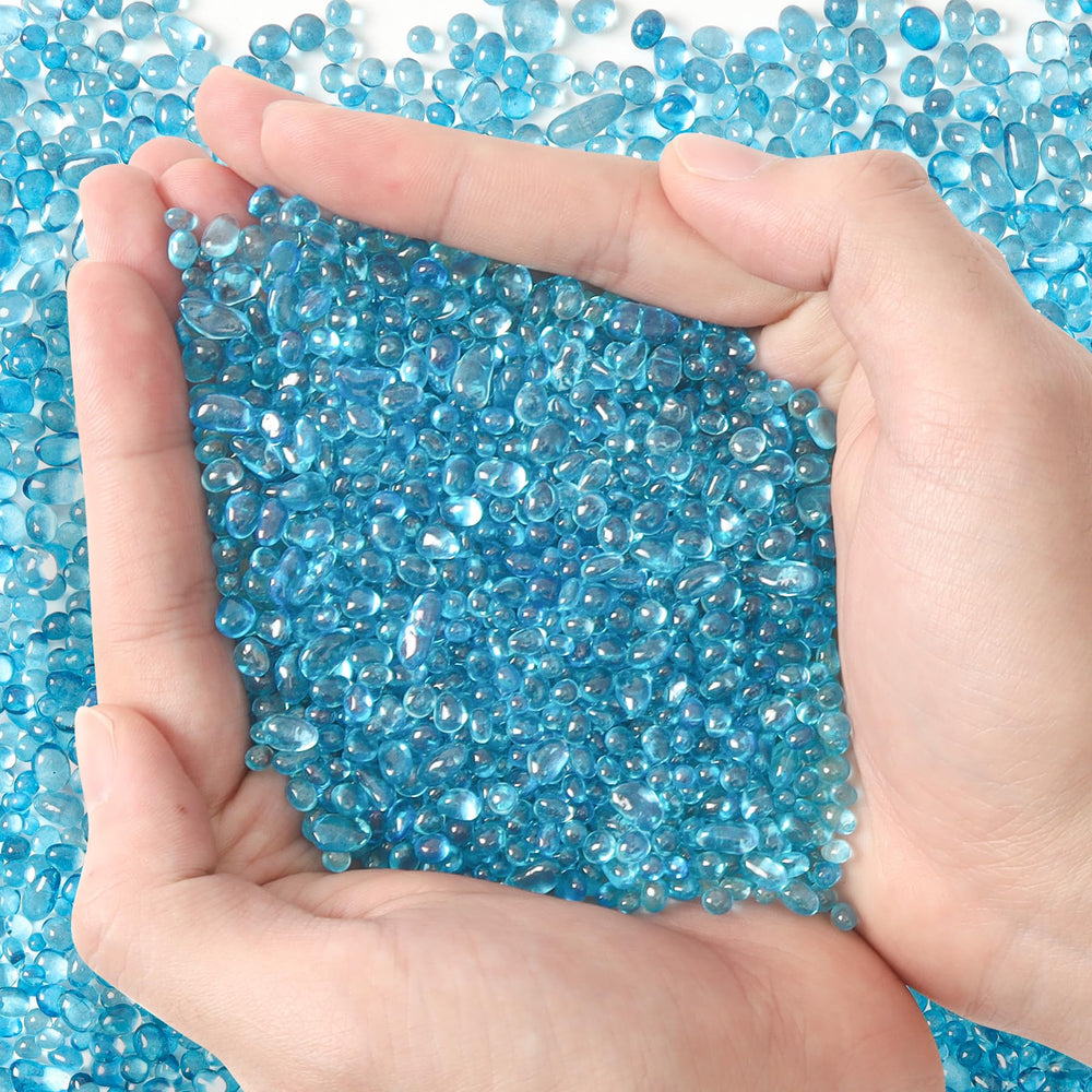 T4U blue fish tank gravel 2 lb small pebbles enhance aquarium aesthetics and substrate feel.