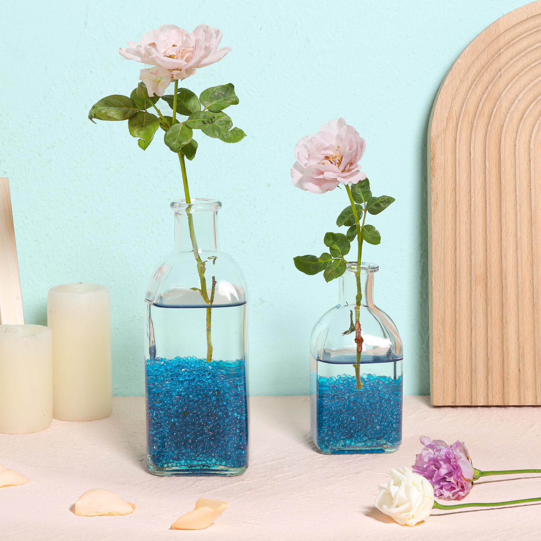 T4U blue glass rocks for vases add color and elevate plant toppers.