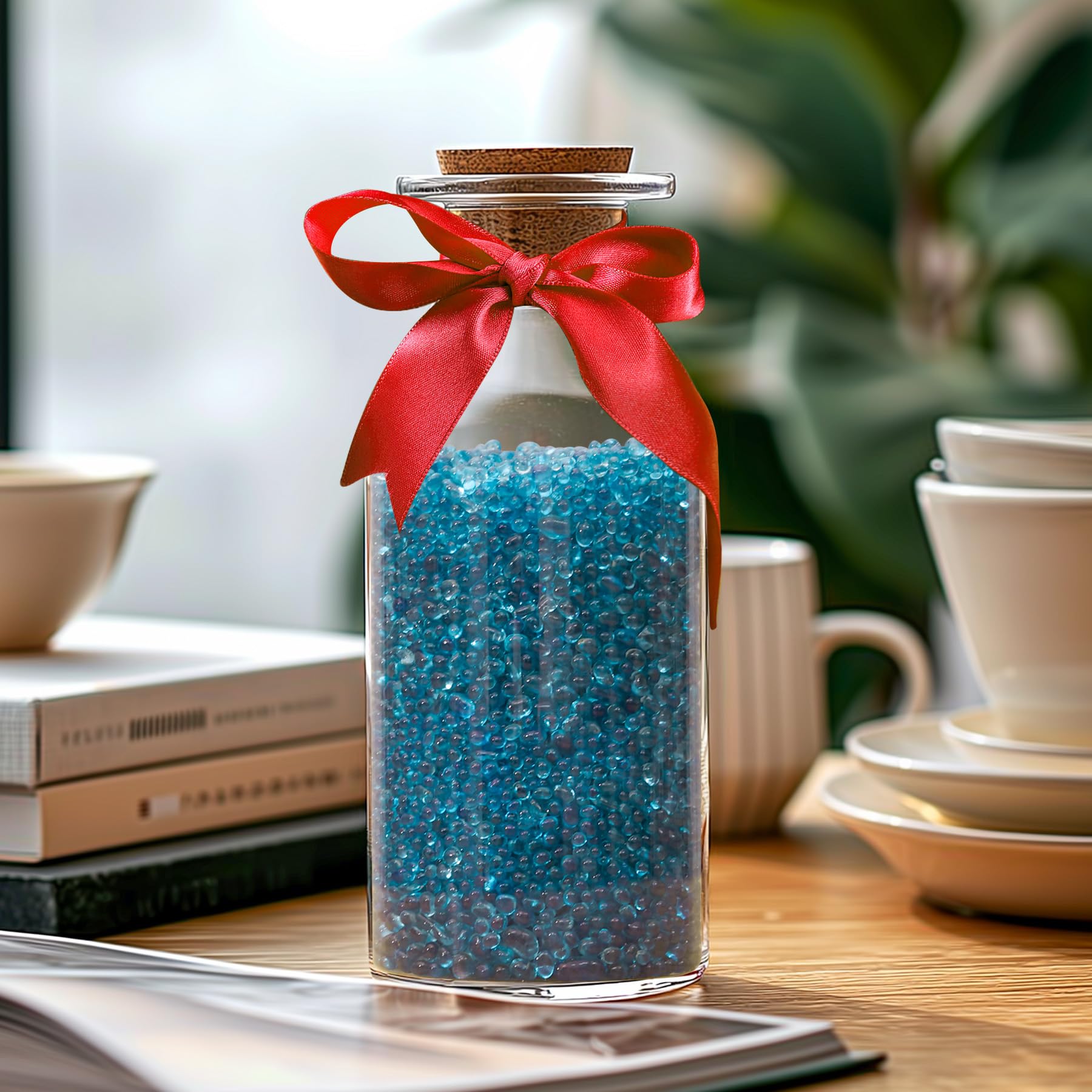 T4U blue small pebbles for succulents and plant toppers with shine.