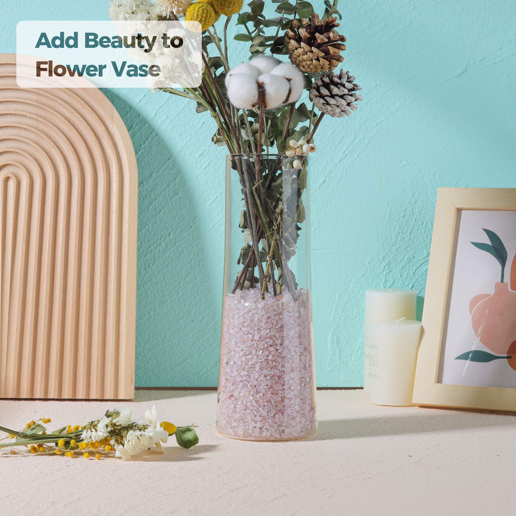 T4U vase filler with rose quartz chips adds chic texture