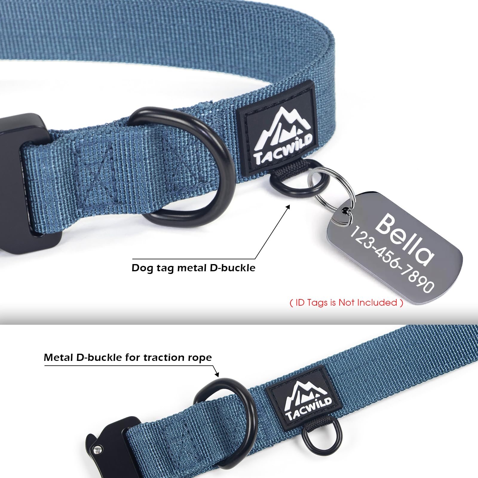 Tacwild adjustable neck-fit collar ensures comfortable, non-slip wear