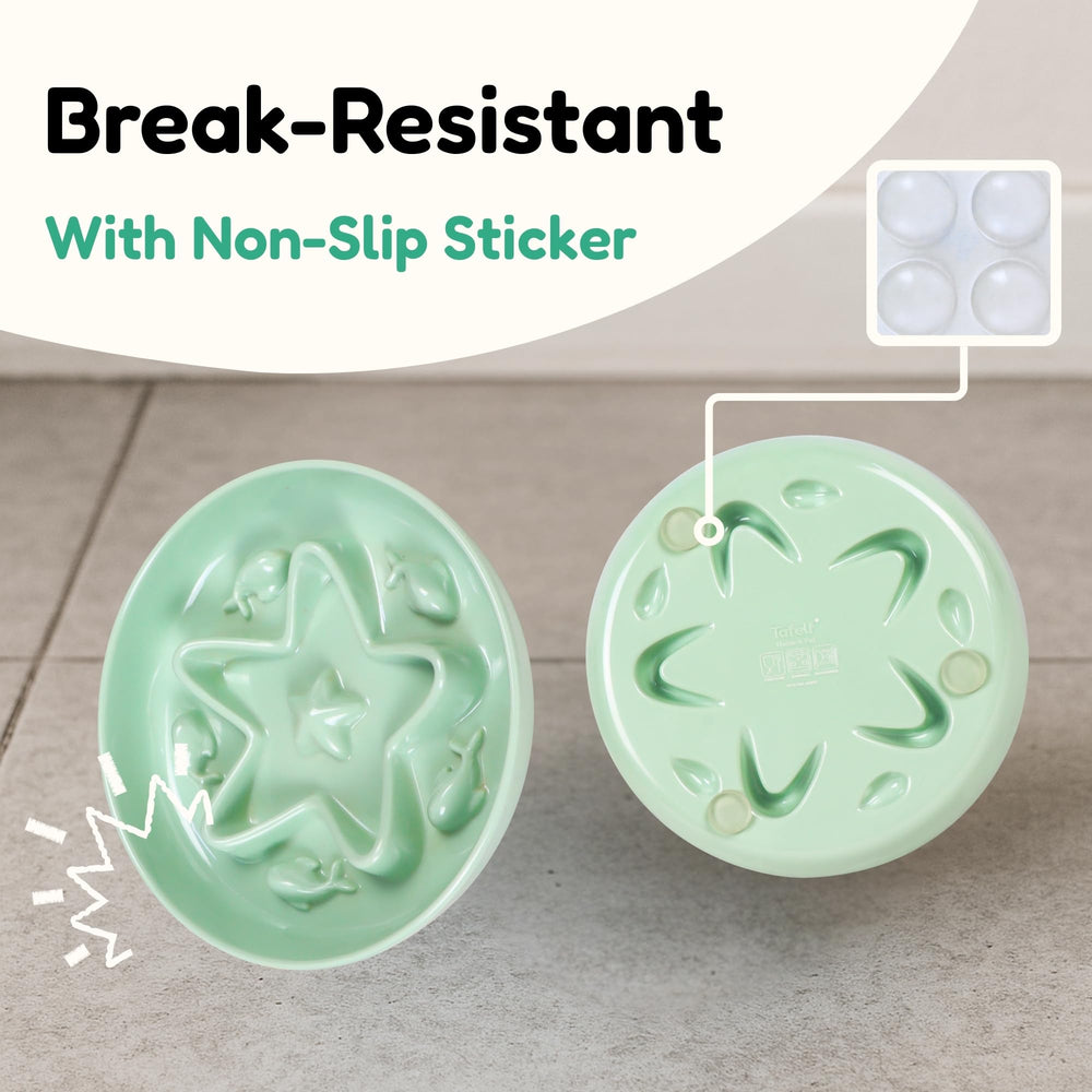 Tafelf anti-slip stickers keep the bowl steady during feeding sessions.