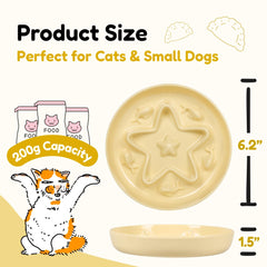 Tafelf cat slow-feeder bowl wide-mouth design supports comfortable meals for whiskers.