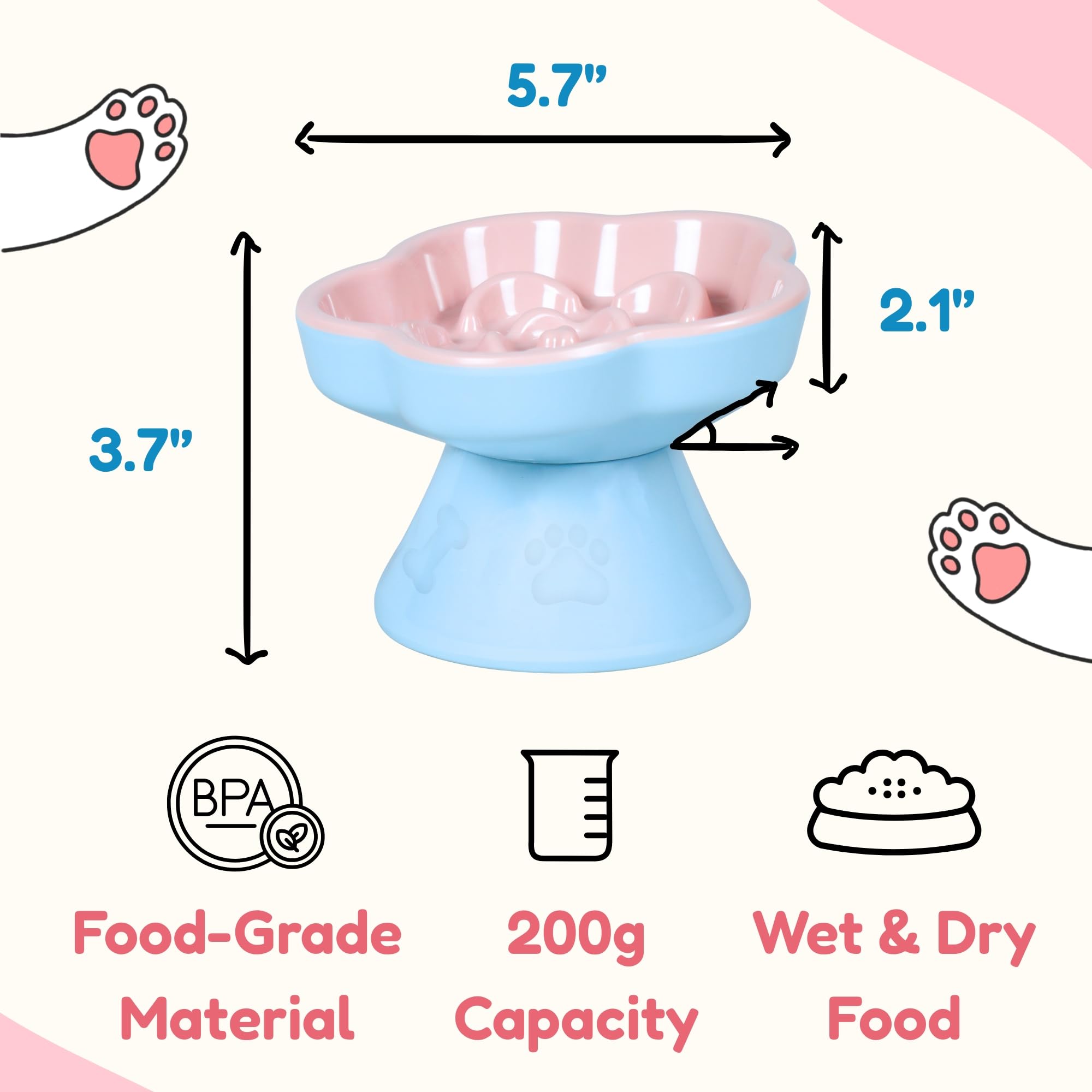 Tafelf detachable pedestal enables elevated or flat feeding for versatile mealtime