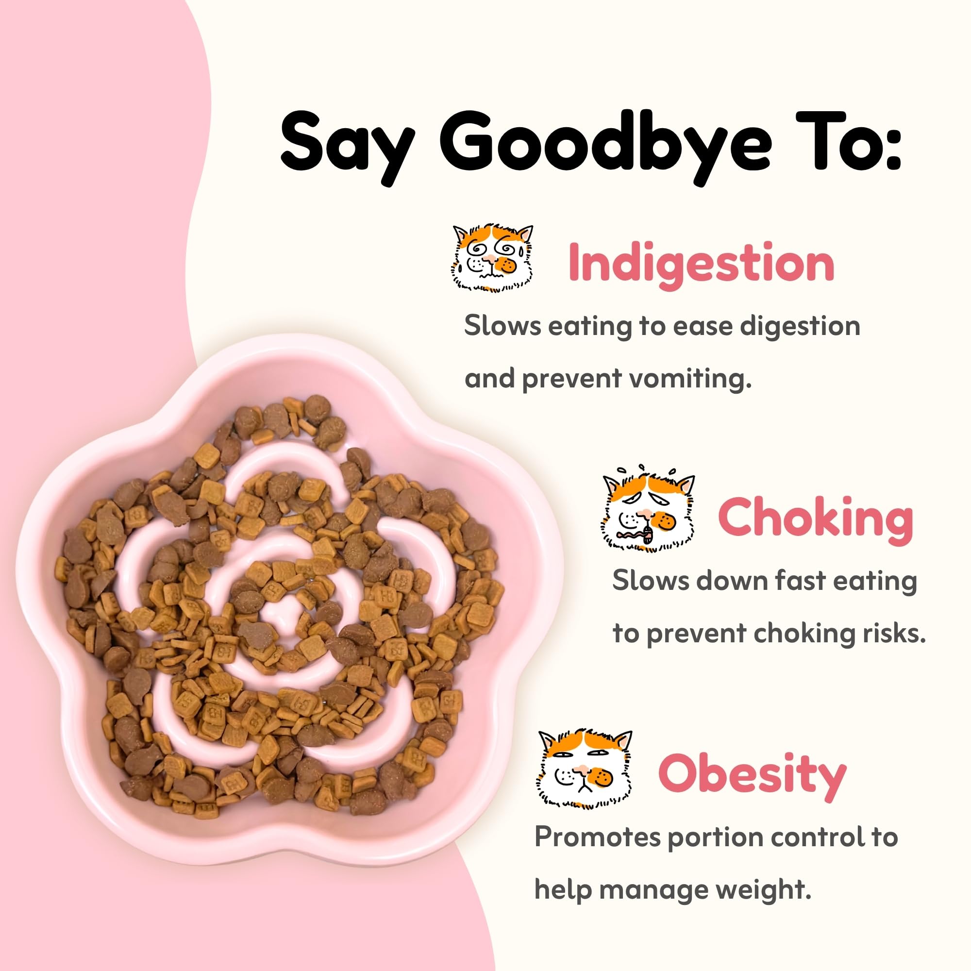 Tafelf whisker friendly wide dish reduces whisker discomfort during meals