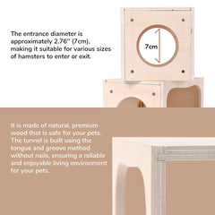 tafit hamster hideout basswood material emphasizes natural, safe construction