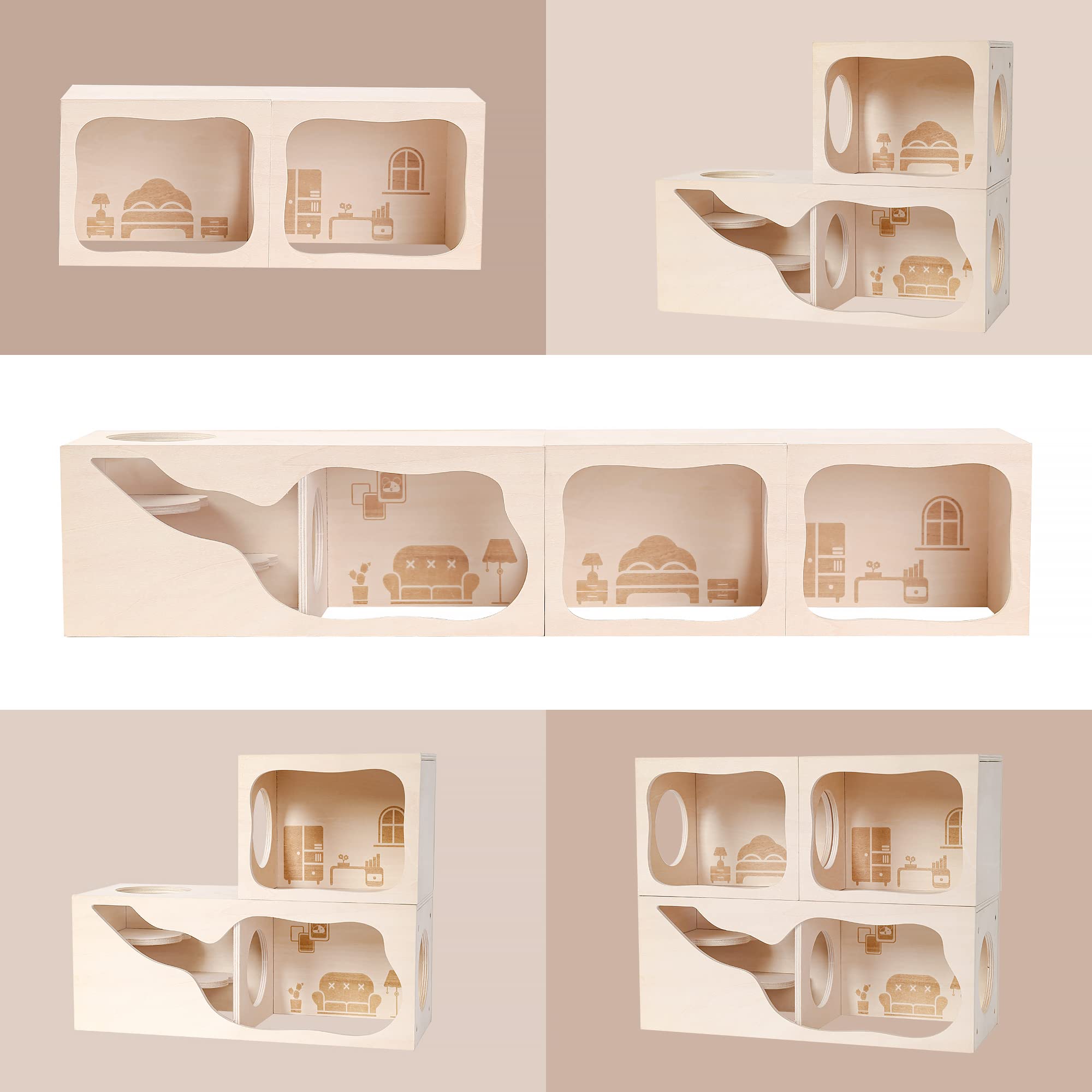tafit hamster hideout secret peep shed interior for watching pets without disturbance