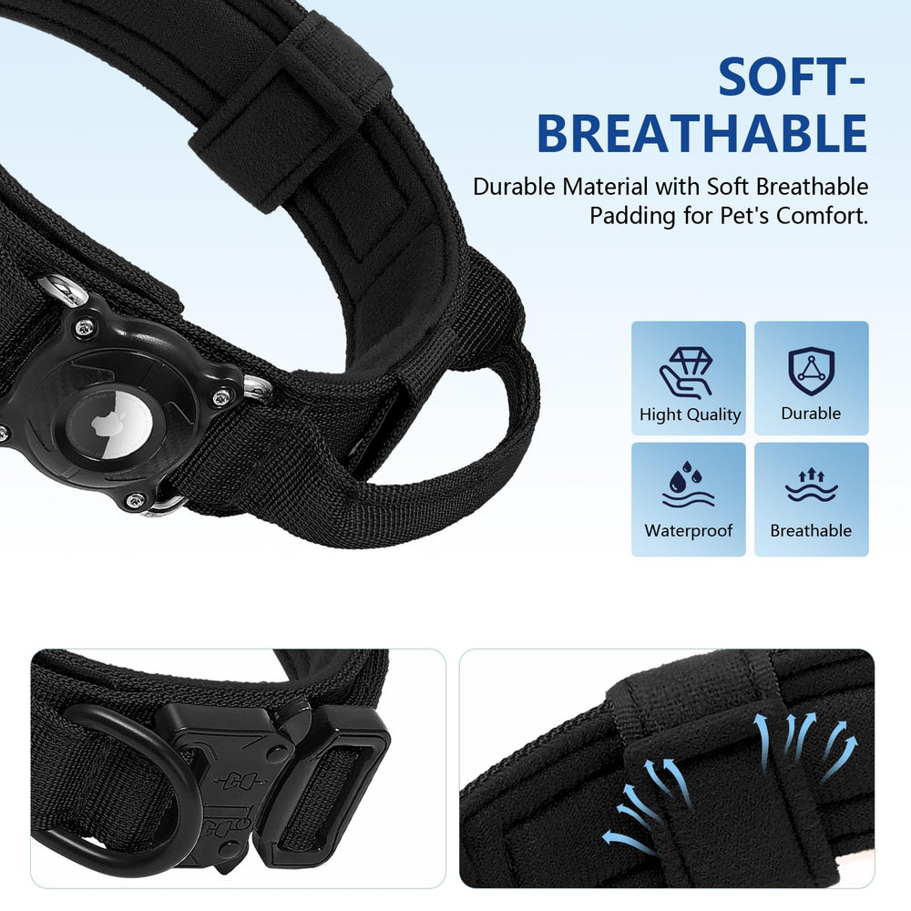 Taghelp AirTag Collar with built-in control handle aids training and handling.