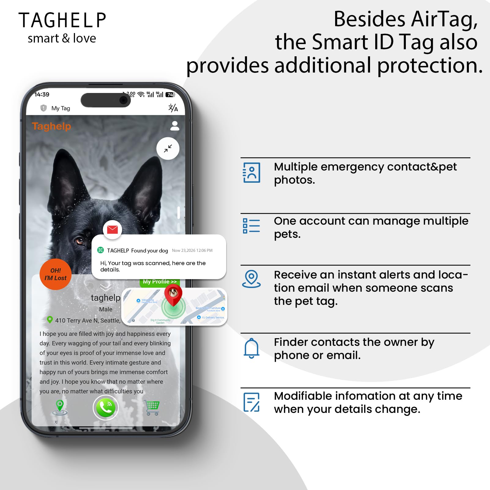 Taghelp durable collar supports daily outdoor adventures and training