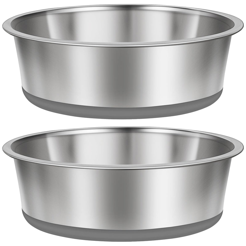 Taglory 11 cup stainless steel dog bowl with non-slip base protects floors during meals