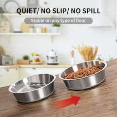 Taglory stainless steel bowls are rust-resistant and easy to sanitize after meals