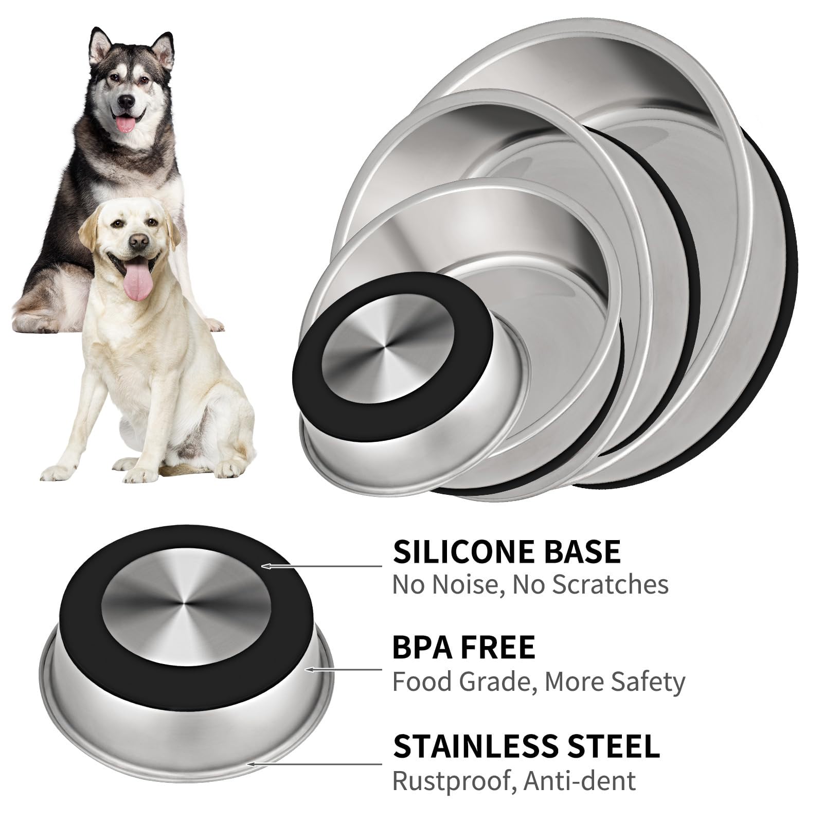 Taglory two-pack dog bowls set for versatile meals and water