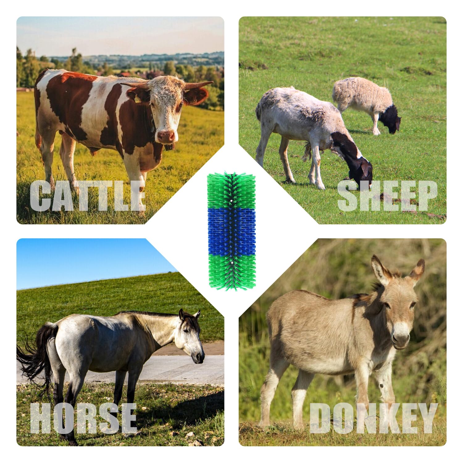 TAGYSH fencing-mounted brush withstands rain and sun in barns