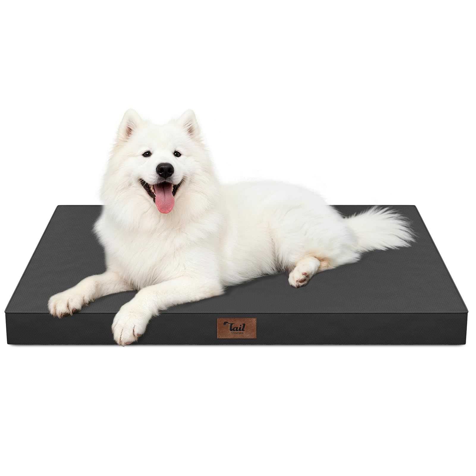 Tail Stories outdoor large washable dog bed with waterproof cover for travel and crate protection