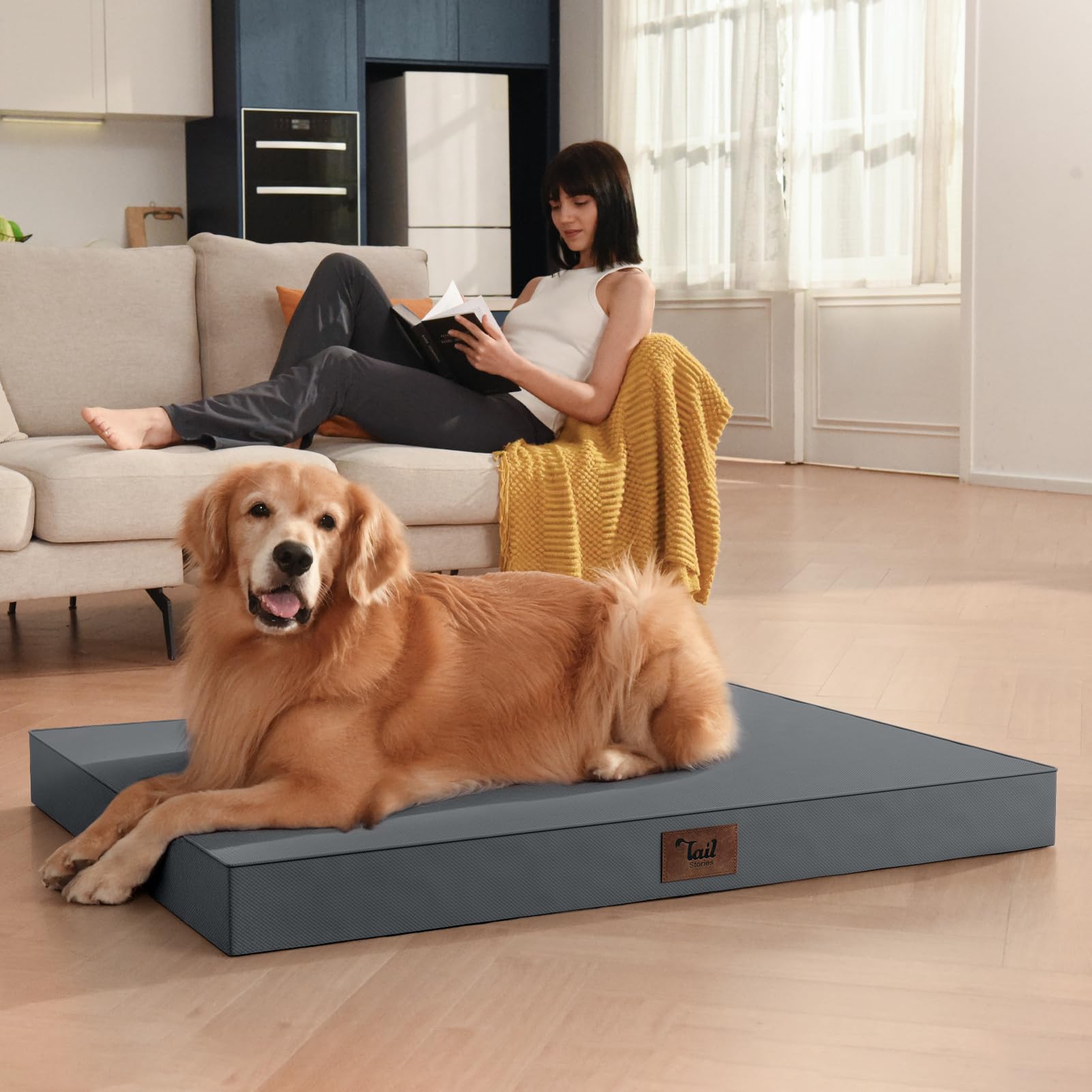 Tail Stories portable dog bed with side handles for travel