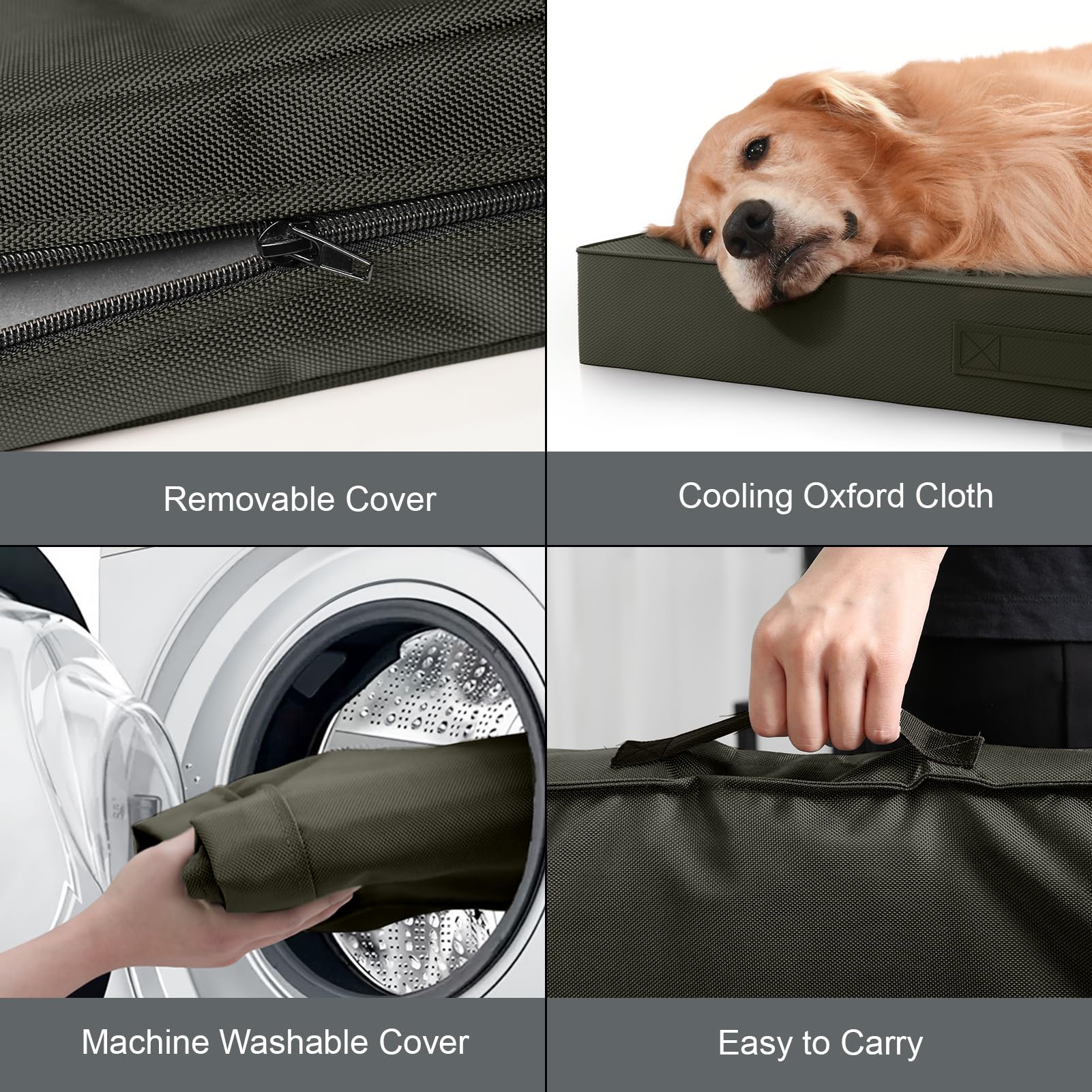 Tail Stories 44x32 inch bed in brown fits indoor and outdoor spaces.