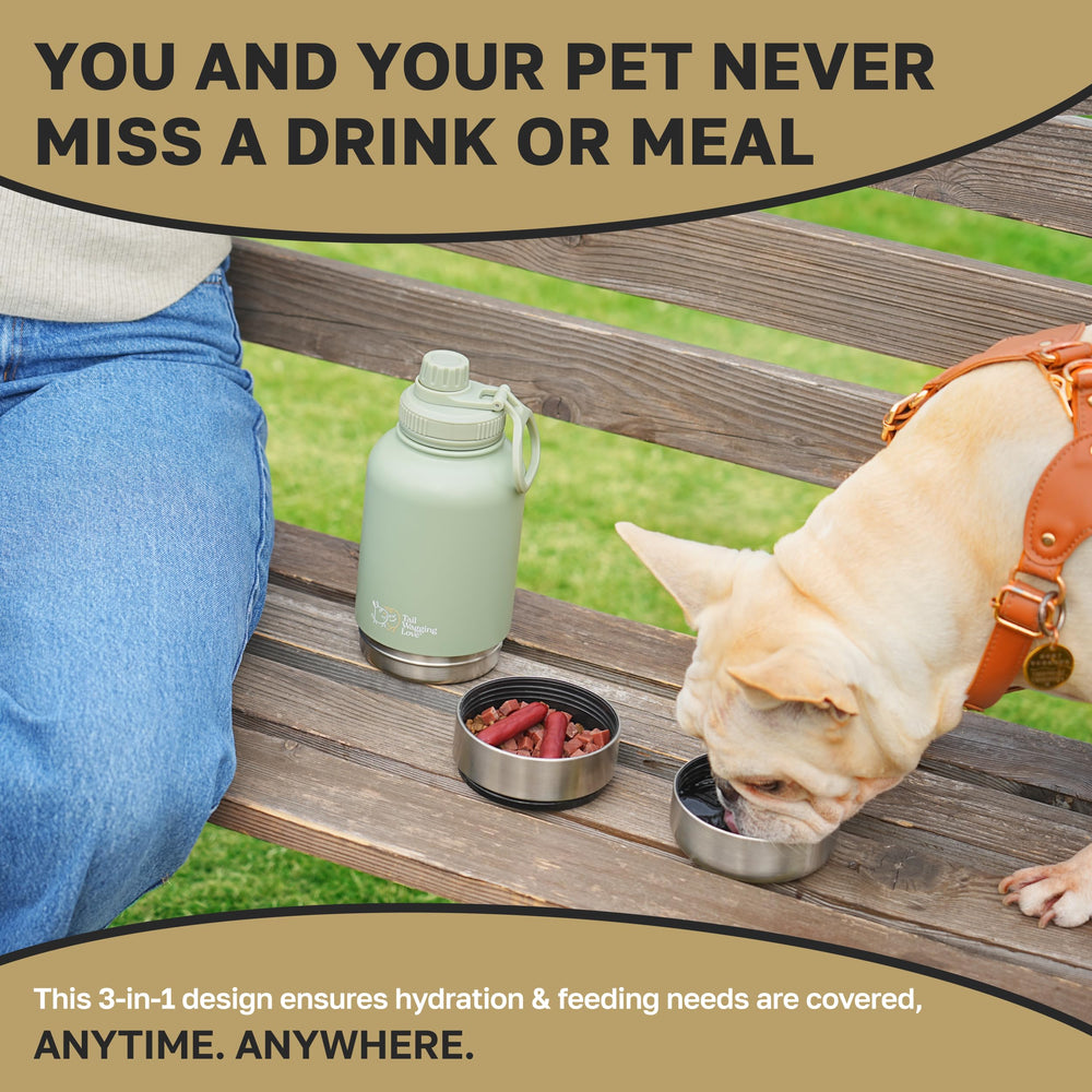 Tail Wagging Love snack compartment complements pet care during outdoor adventures.