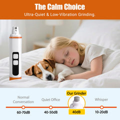 TAILNERY dog nail grinder with 3 ports for a perfect size fit.