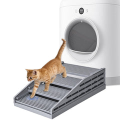TAILRYTH adjustable litter box step setup supports easy access for cats.