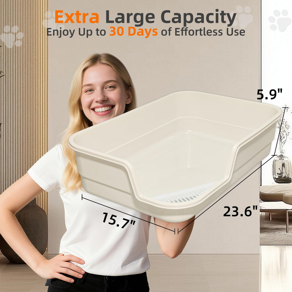 Tailryth corner-entry litter tray guides movement and reduces scatter