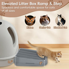 TAILRYTH double-layer catcher traps stray litter for a tidier floor