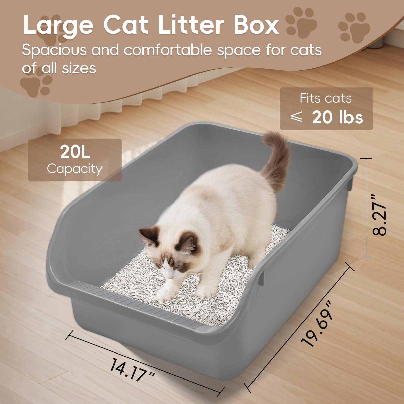 Tailryth durable construction offers long-lasting use as a big litter box.
