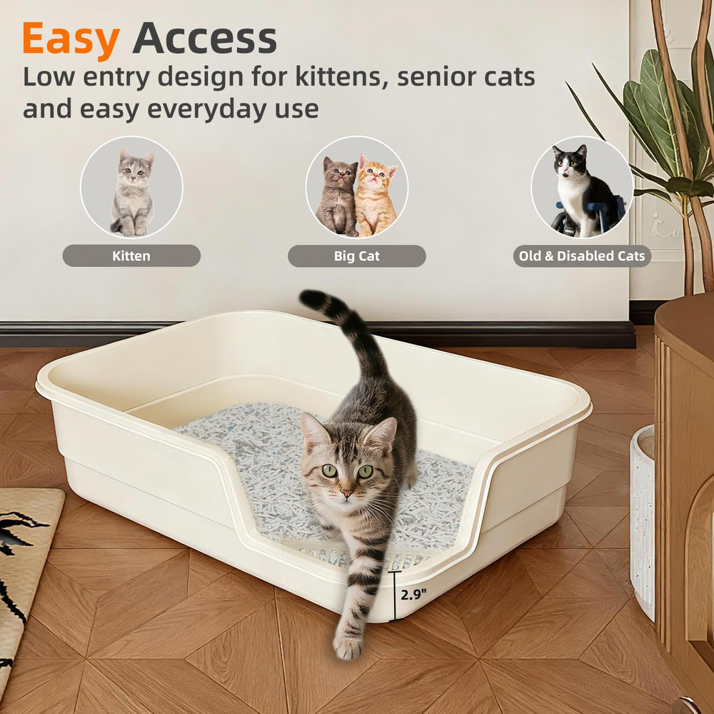 Tailryth jumbo cat litter box offers spacious interior for multi-cat households