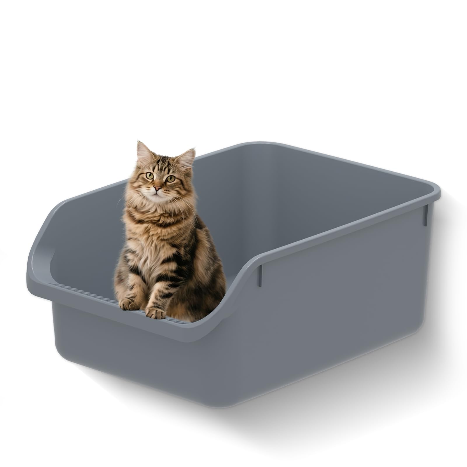 Tailryth large cat litter box with high sides reduces scatter for a tidier home.