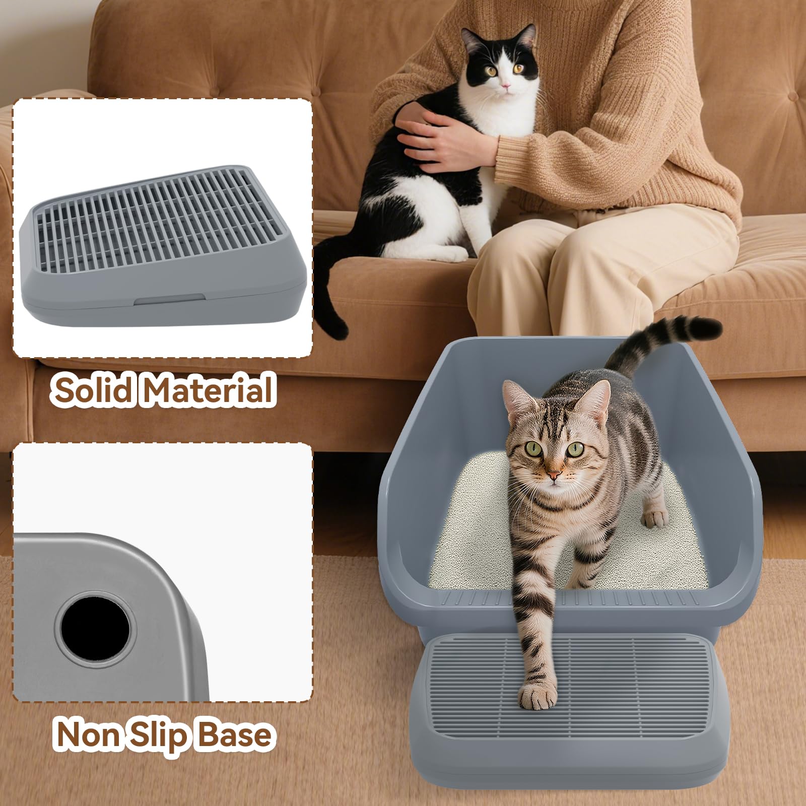 TAILRYTH secure cat ramp with anti-slip base reduces tracking