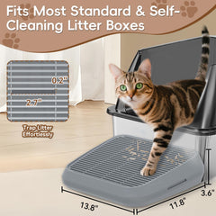 TAILRYTH universal-fit litter box mat blends with most boxes