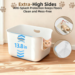 TAILRYTH XL cat litter box 22.6 x 14.8 inches shows spacious interior for big cats.