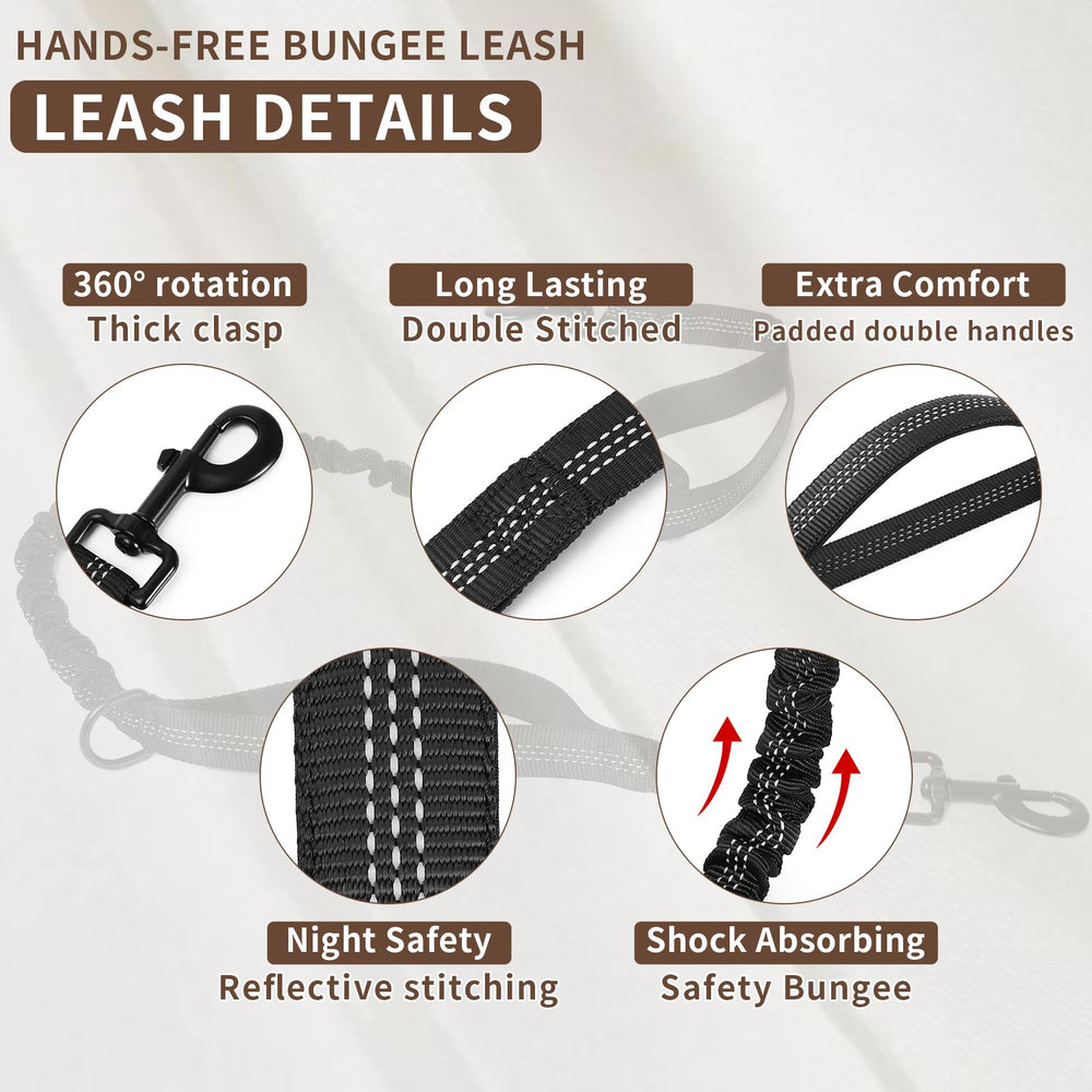 Tails & Tales bungee elastic leash reduces jerk during runs