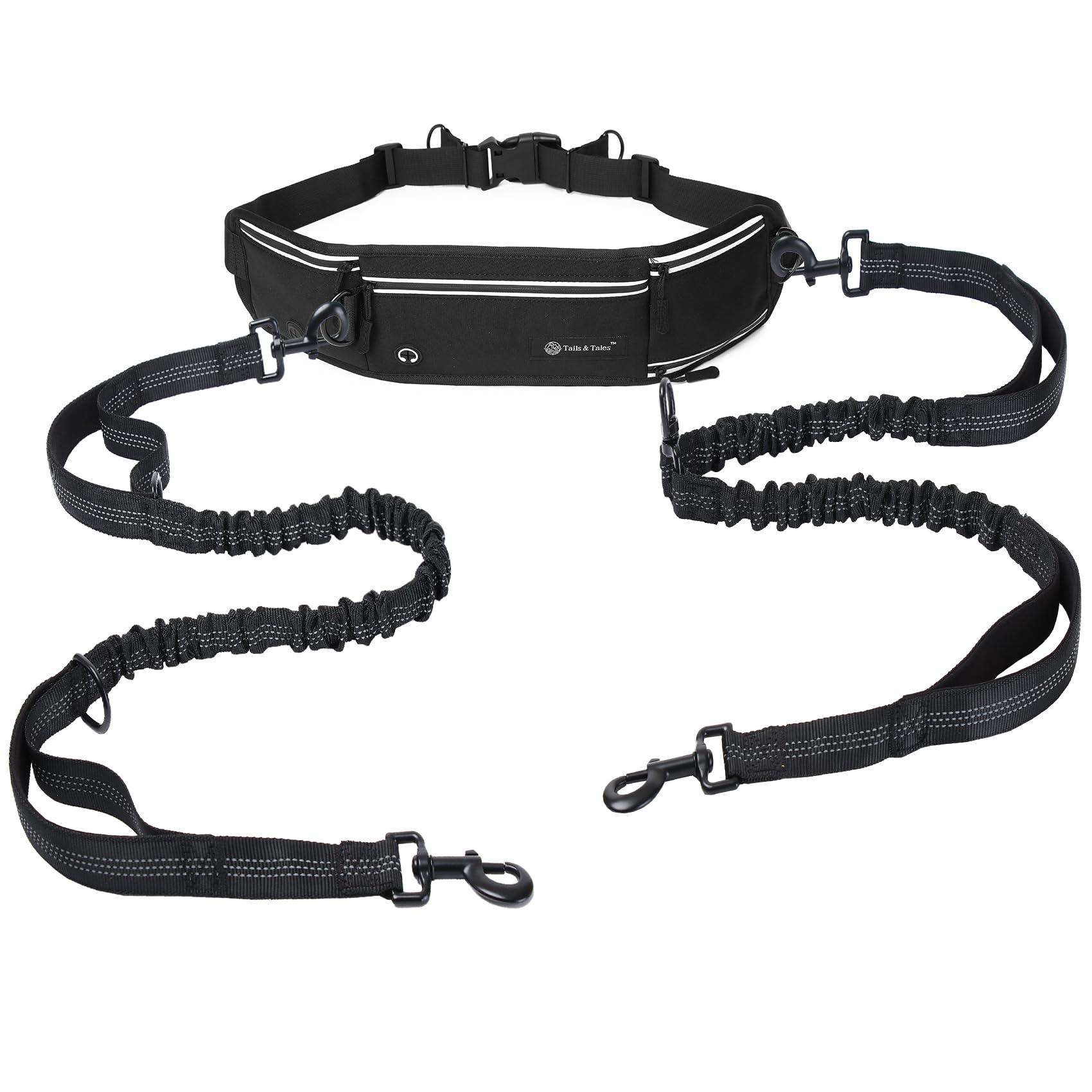 Tails & Tales two-dog walking setup supports two-dog walks