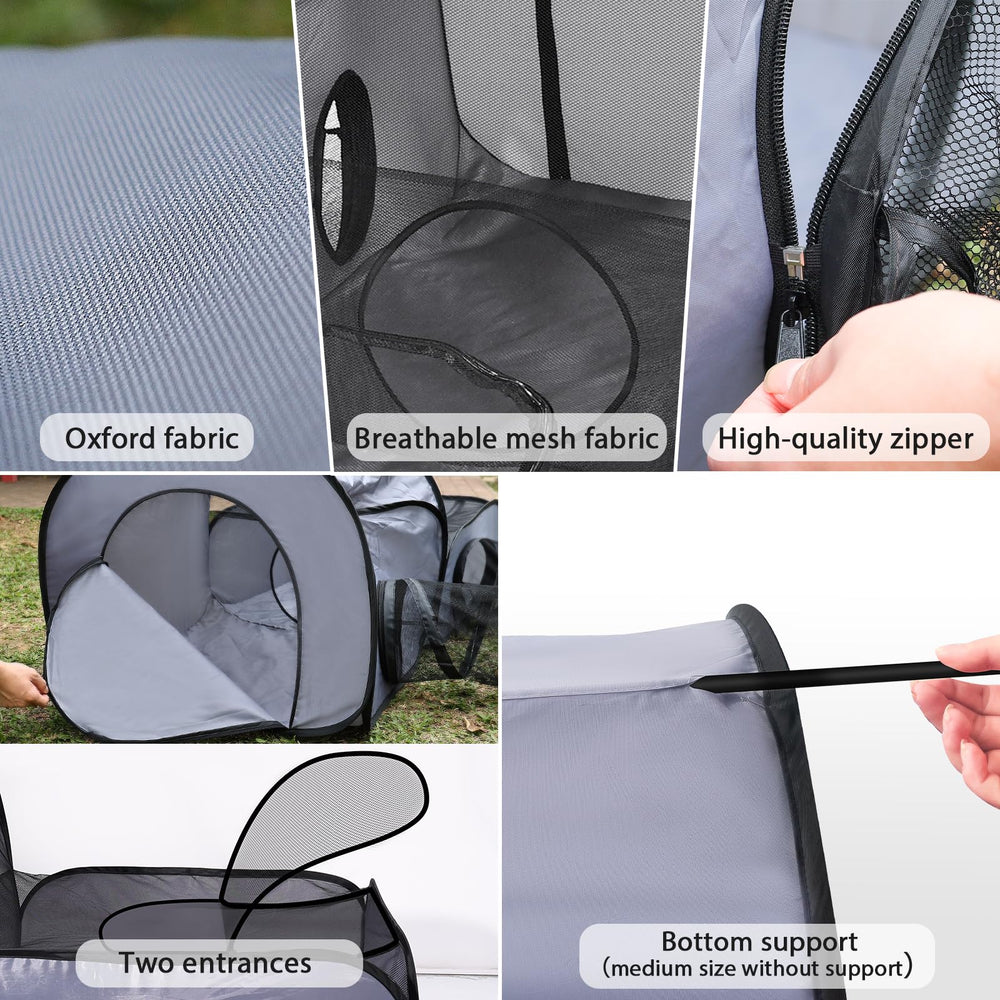 TailTastic breathable fabric sides keep pets comfortable in sun or shade.