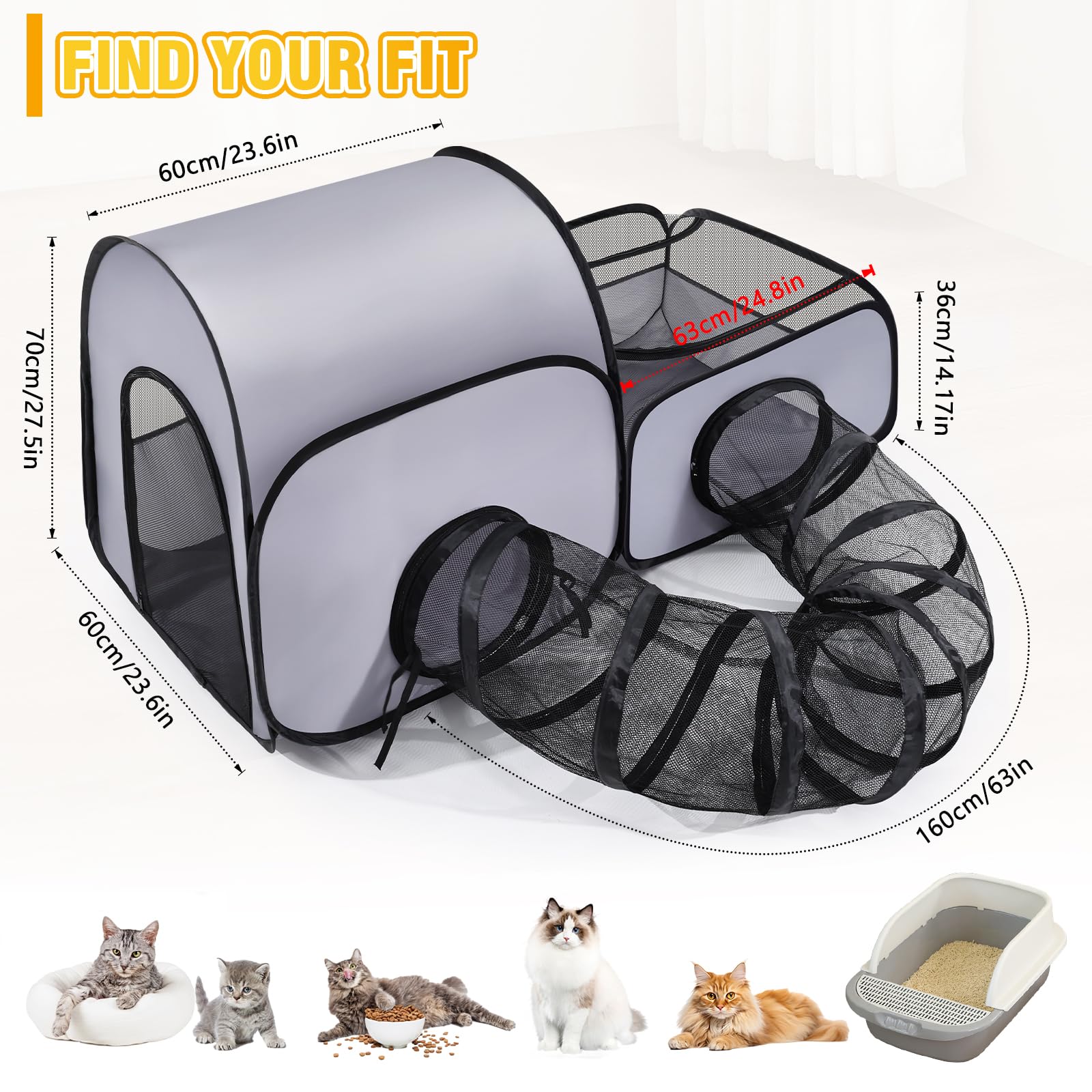 TailTastic foldable portable cat playpen for quick setup