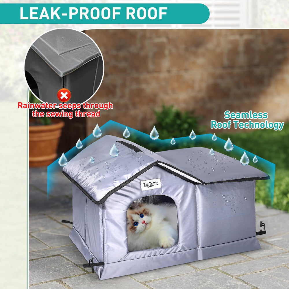 TailTastic cat shelter shows insulated layer for winter warmth