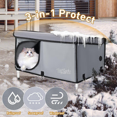 TailTastic six-stakes-setup outdoor shelter stabilizes against wind.