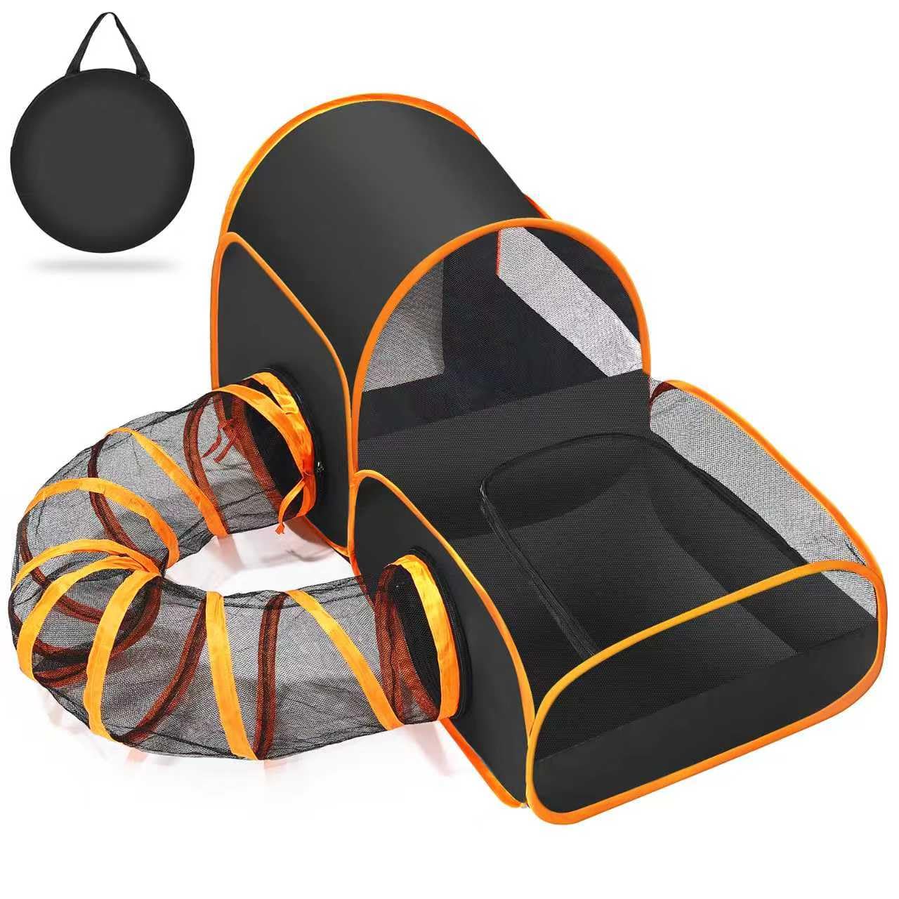 TailTastic portable cat playpen with surround tunnel for outdoor use