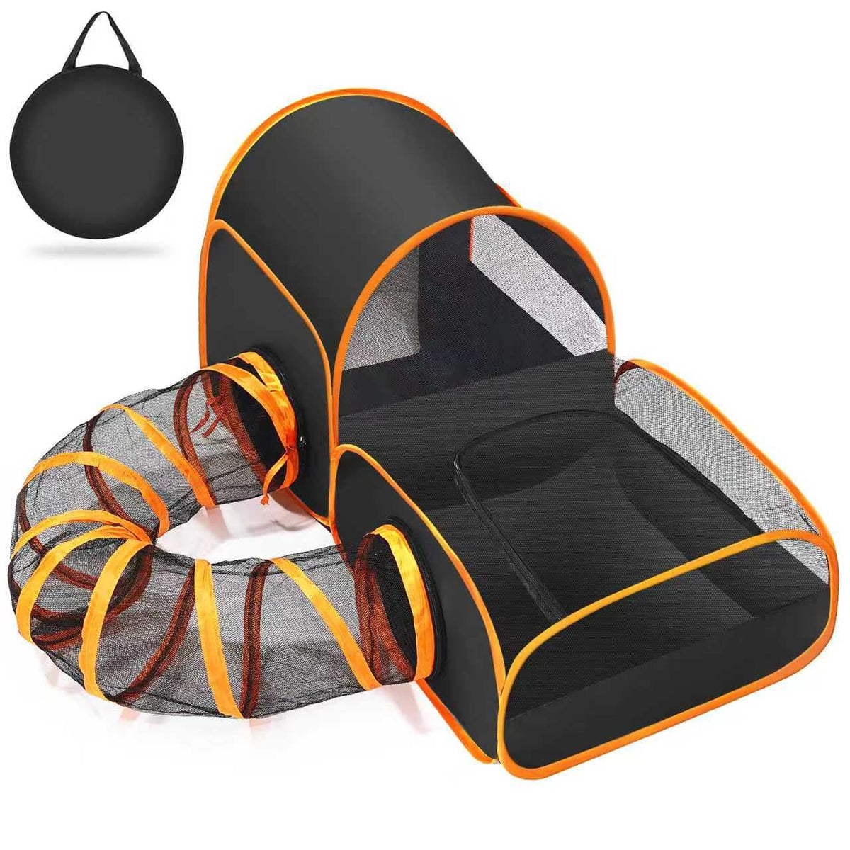 TailTastic portable cat playpen with surround tunnel for outdoor use