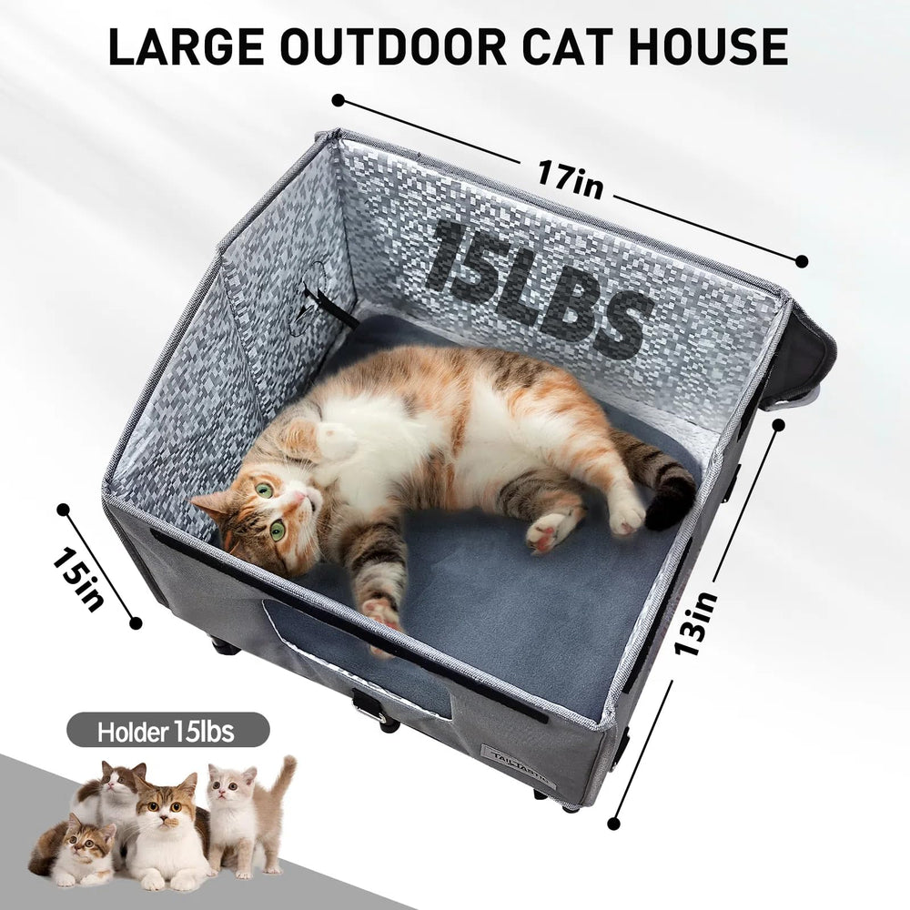 TailTastic spacious interior (17x15x13) fits one or more cats comfortably.