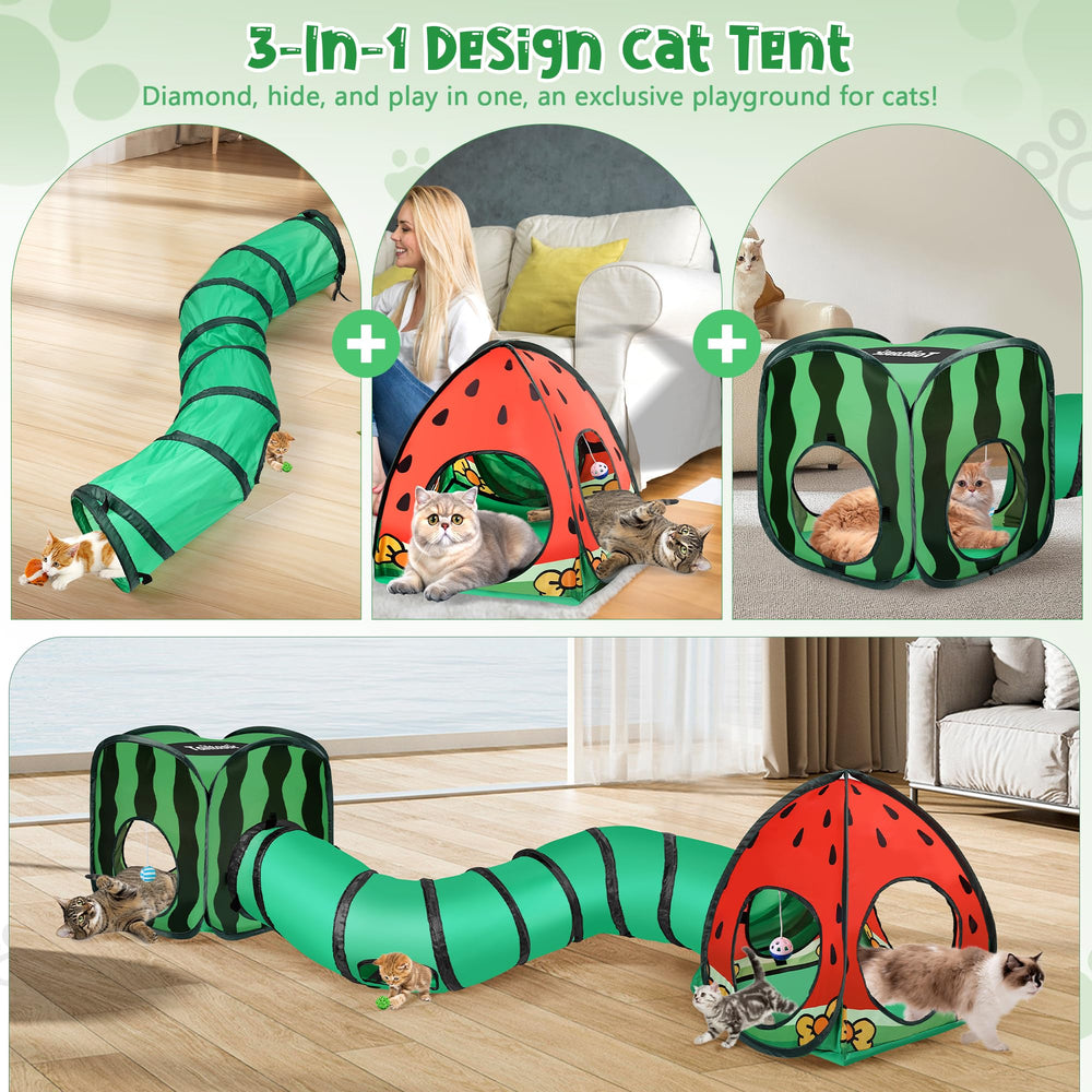 TailTastic Watermelon pop-up cube tent showing fast indoor setup