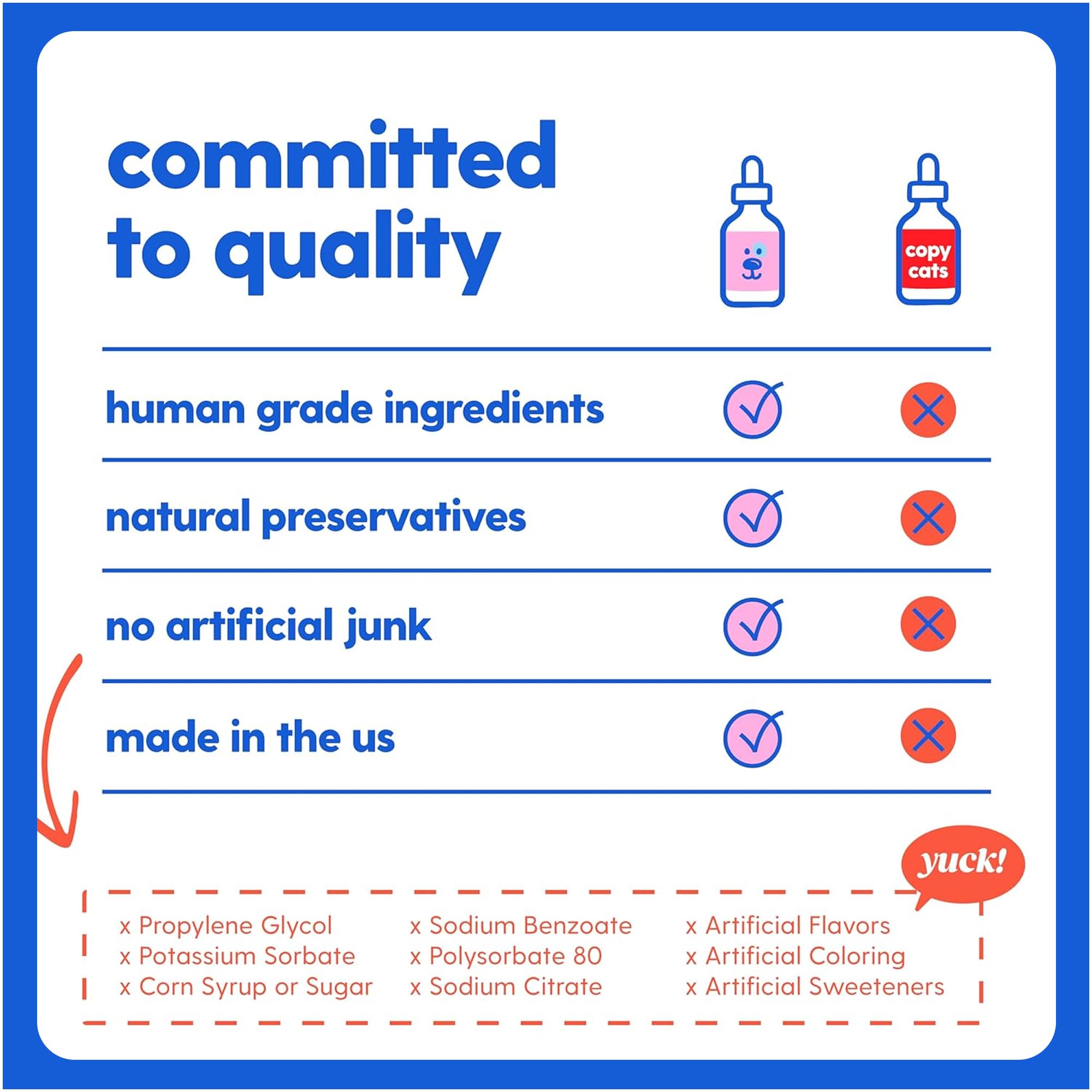 Taily AminoPets label highlights natural preservatives and clean ingredients.